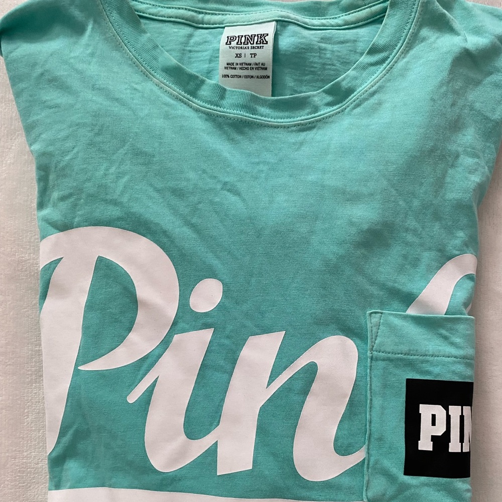 VS PINK Trendy Long Sleeve T-Shirt 🩵
